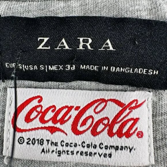 ZARA - Men's Coca Cola " The Gift for Thirst Gray Small T-Shirt A54 - Picture 4 of 5